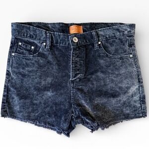 POL Corduroy Cutoff Shorts Dark Wash Distressed Frayed Hem Boho Women's Medium
